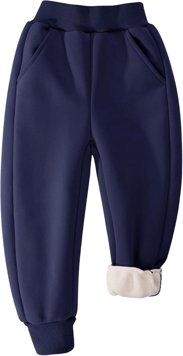ELEPHANT Fleece gevoerde joggingbroek voor jongens en meisjes, sportieve joggingbroek van zacht katoen voor jongeren, actieve basic broek voor kinderen met zakken