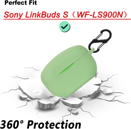 Hoesje voor Sony LinkBuds S WF-LS900N tas, stootvaste beschermhoes en huid beschermhoes voor Sony LinkBuds S WF-LS900N met sleutelhanger (groen) — afbeelding 2