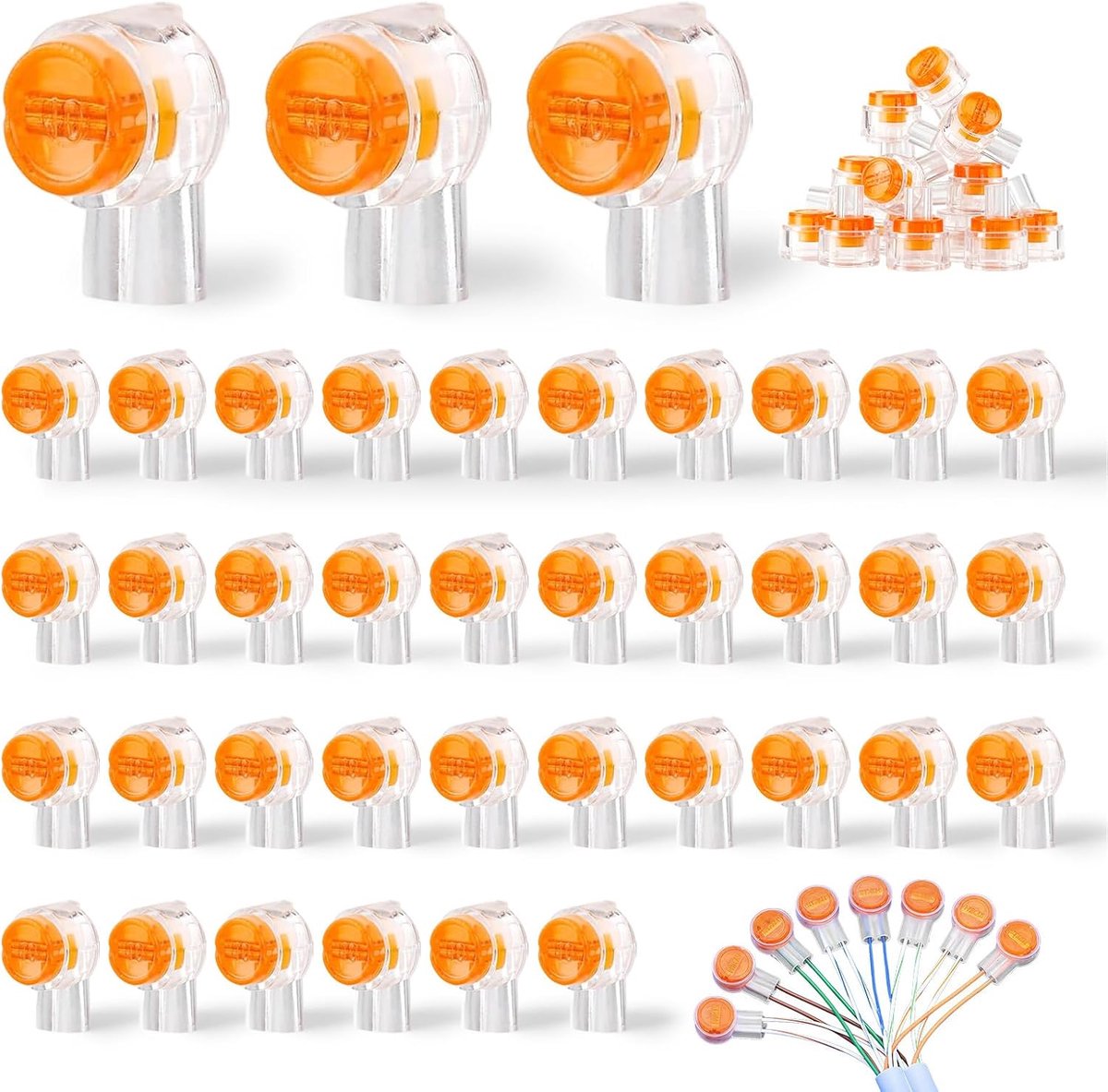 100 stuks enkele aderverbinders, zwakstroomverbinders, K1-kabelverbinders, K1-aansluiting, UY-connector, klem K1-aansluiting, UY-stekker, kabelverbinders