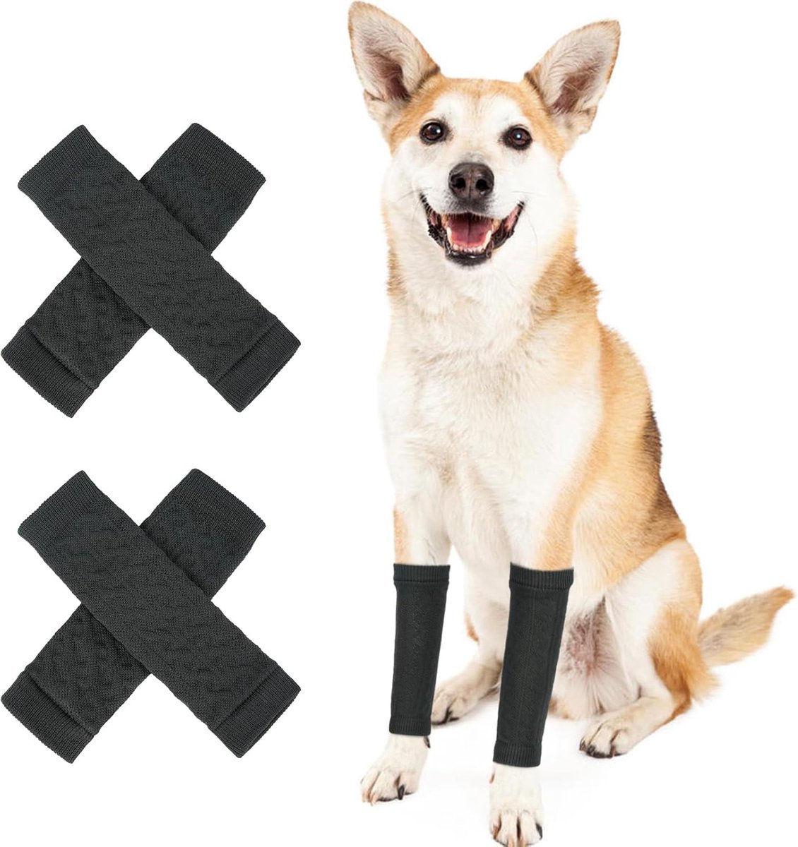 4 stuks anti-likkende mouw voor honden, hond achterbeen mouw om te stoppen met likken, been bandage cover elleboog eelt (blauw, XL)