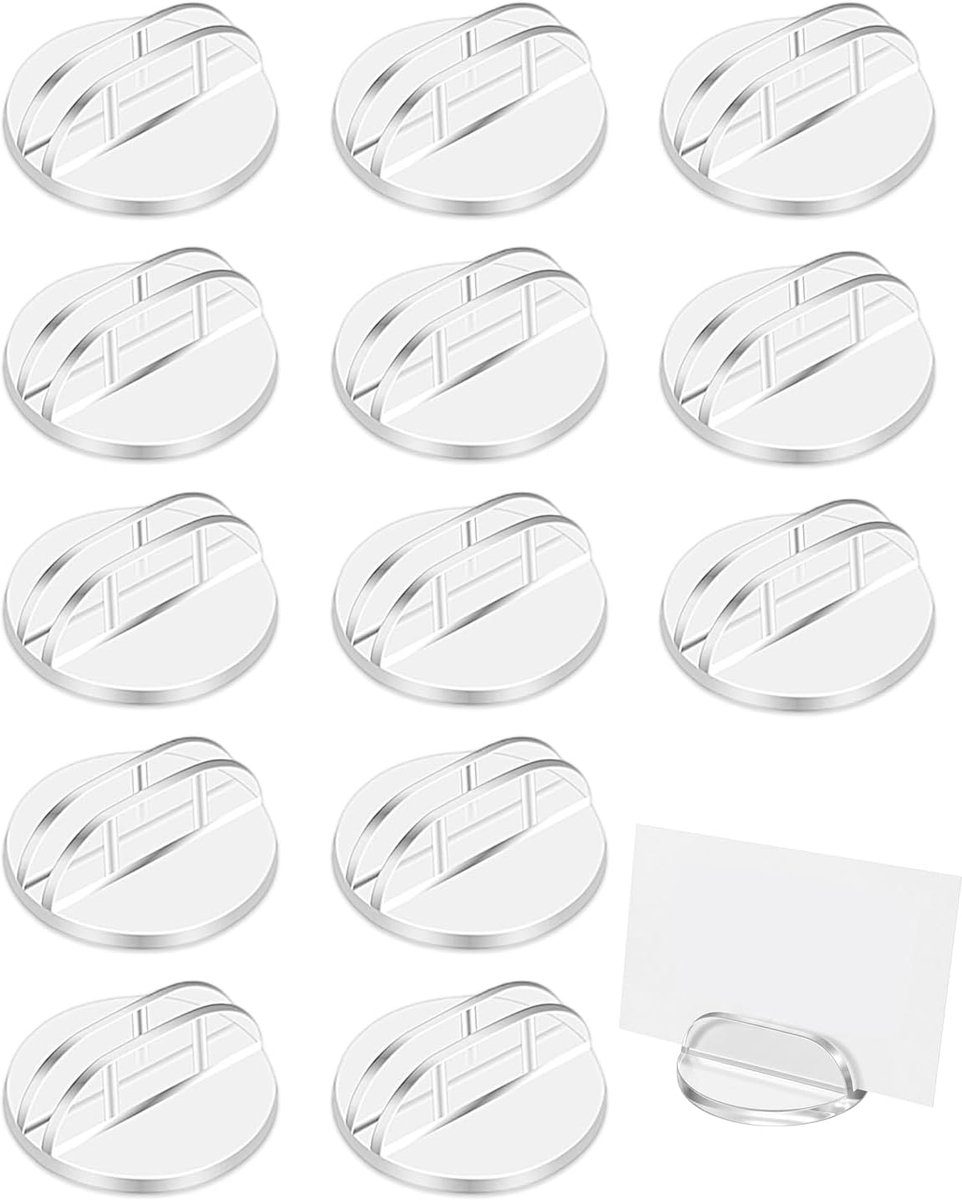 24 stuks tafelkaarten, acryl, fotolijsten, kaarthouder voor foto's, memo's, foto's, menu's, plaatskaarten, tafelkaarten, plaatskaarten