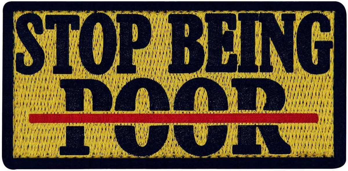 Stop met slechte patch geborduurde badge applicatie sluiting haak en lus embleem