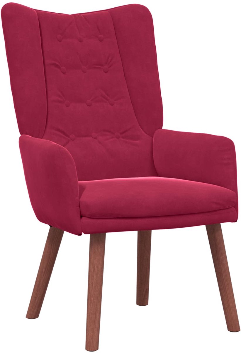 vidaXL Fauteuil - Wijnrood - 63 - x - 67 - x - 94 - cm - Fluweel