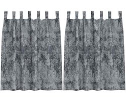 vidaXL - Velvet - Gordijnen - 2 - st - Zilvergrijs - 140 - x - 140 - cm - Fluweel