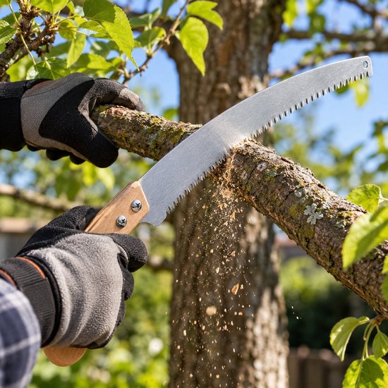 KADAX Tuinzaag, zaagbladlengte 330 mm, handzaag met houten handvat, zagen, takkenzaag gemaakt van hoogwaardig staal, stalen zaagblad, comfortabele grip van Merkloos	 — afbeelding 4