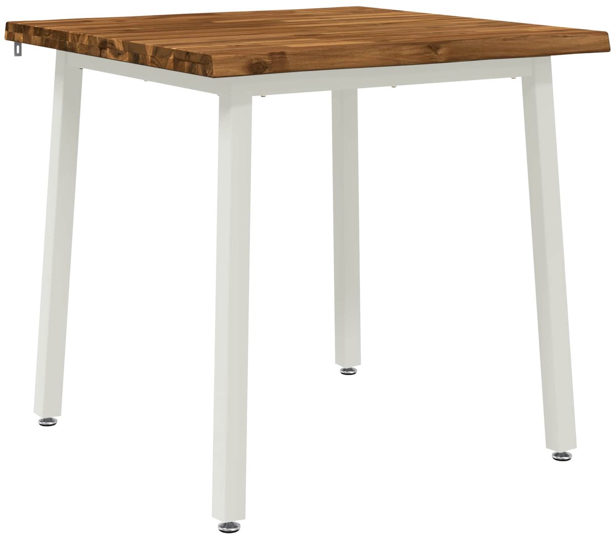 vidaXL Eettafel - met - levendige - rand - 80 - x - 80 - x - 75 - cm - Massief - Acacia - Hout