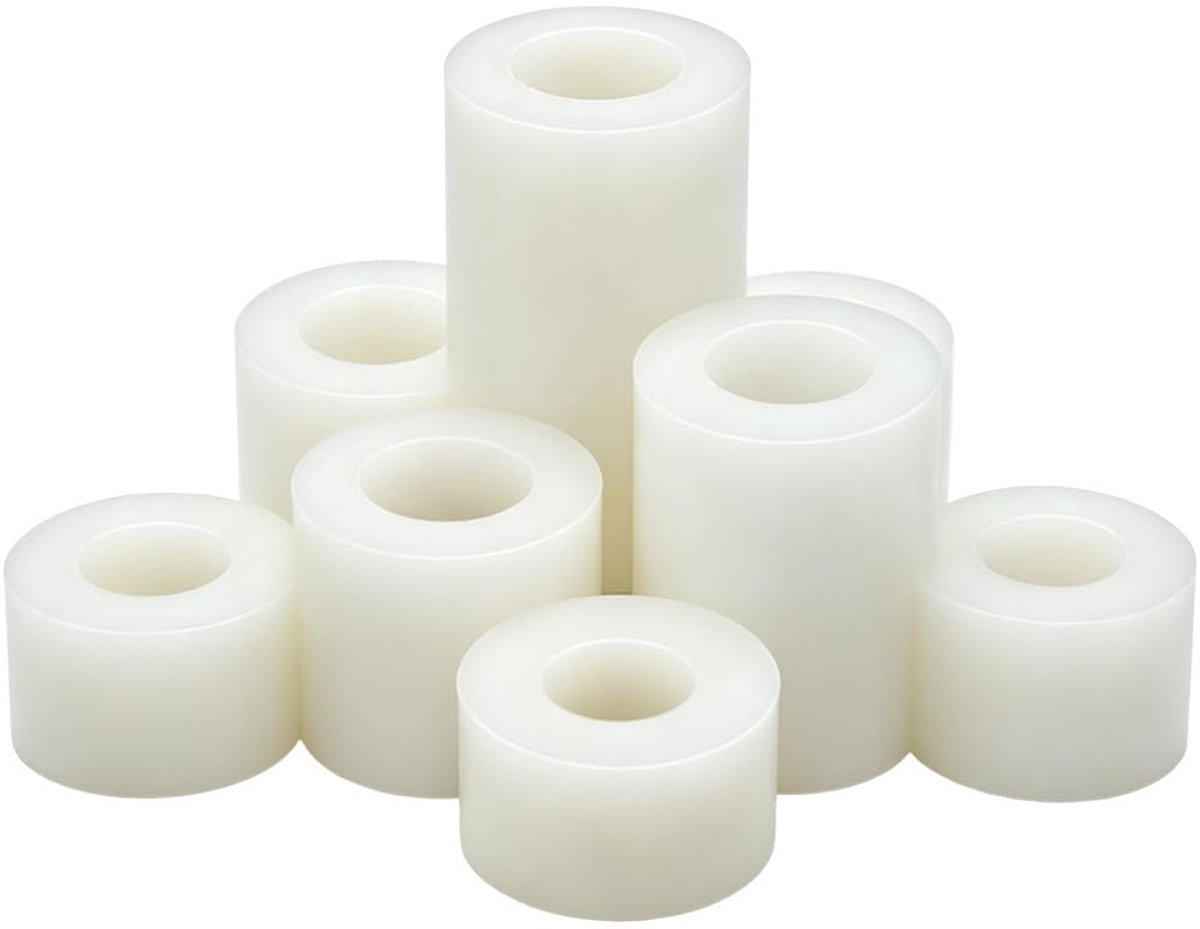 10 Stuks Kunststof Ronde Afstandhouders M8×14×20mm - Witte ABS Afstandshulzen voor M8 Schroeven, Niet-geschroefde Isolatieafstandhouder Kit