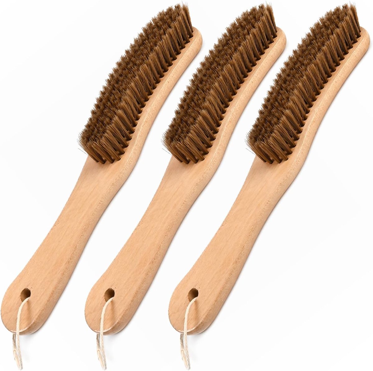 3 stuks, met houten handvat, pluisborstel, kleding, slanke borstel, bekledingsborstel met ophanggaten voor dierenharen, kleding, mutsen, suède, kasjmier en leer