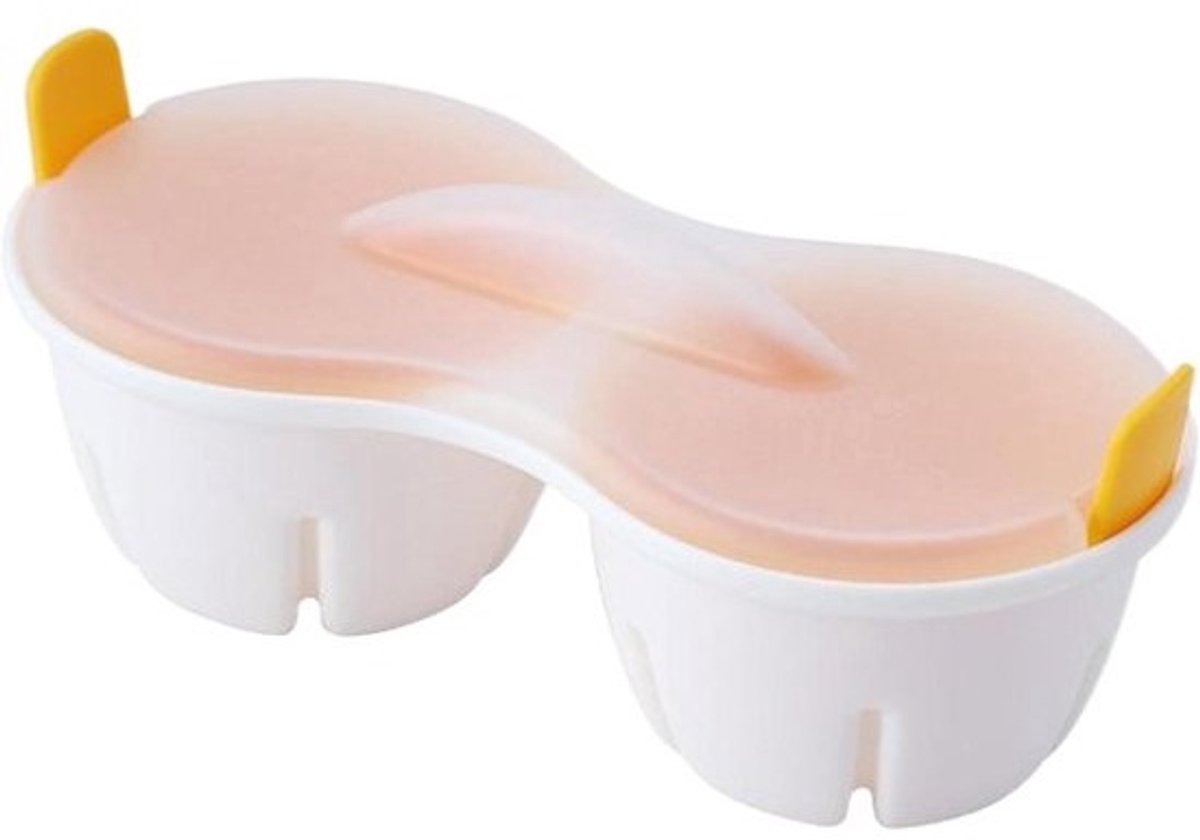 Magnetron Eierkoker - Keuken Accessoire - Snel Eieren Koken - Dubbele Cavity Ontwerp - 22 x 8.7 x 11 cm
