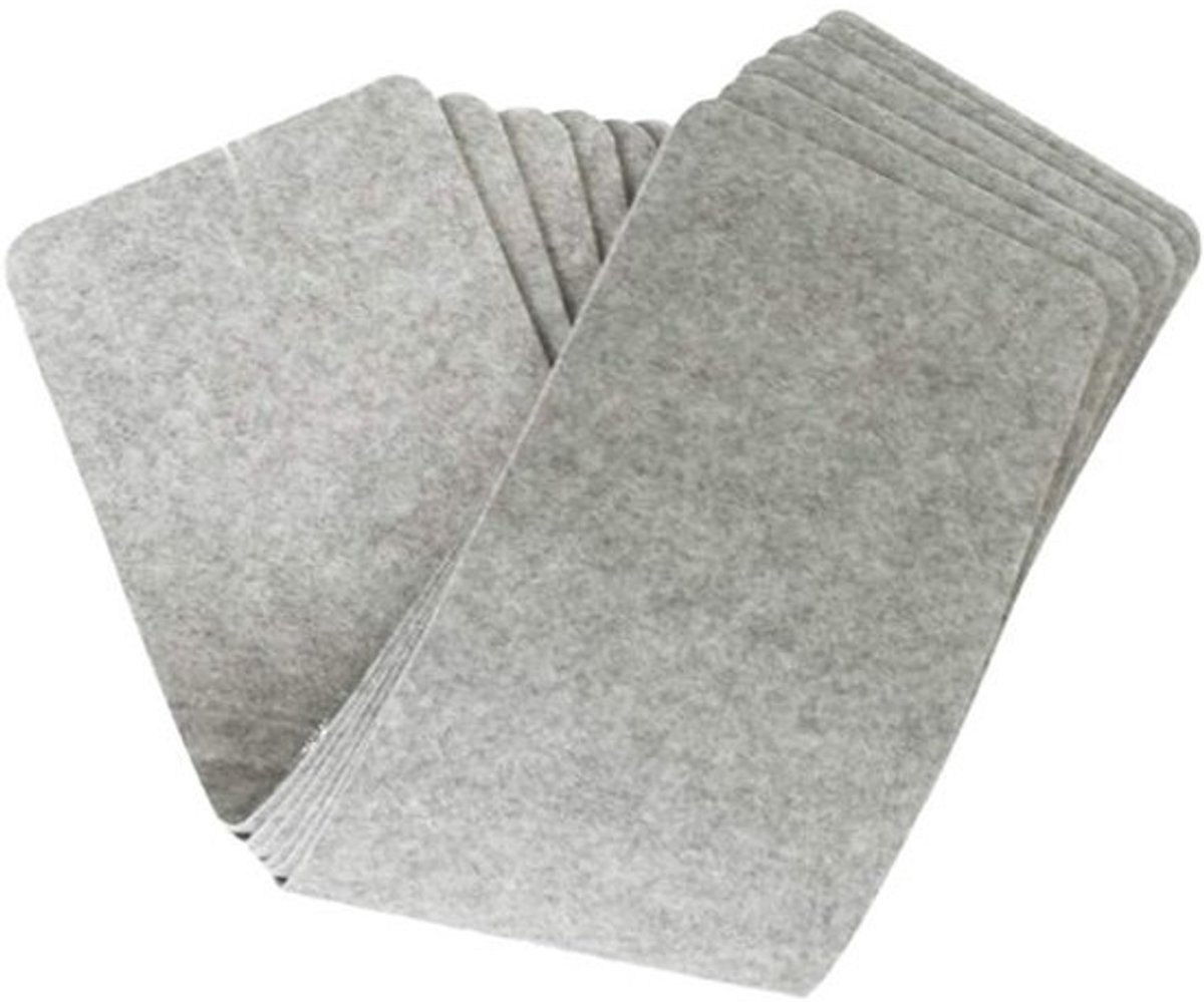 Set van 6 antislip trapmatten - lichtgrijs - vilt