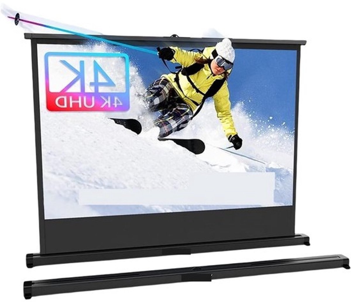 Projectiescherm - Draagbaar scherm - Filmavond Thuis - 40 Inch HD - 16:9 Beeldverhouding - Wit