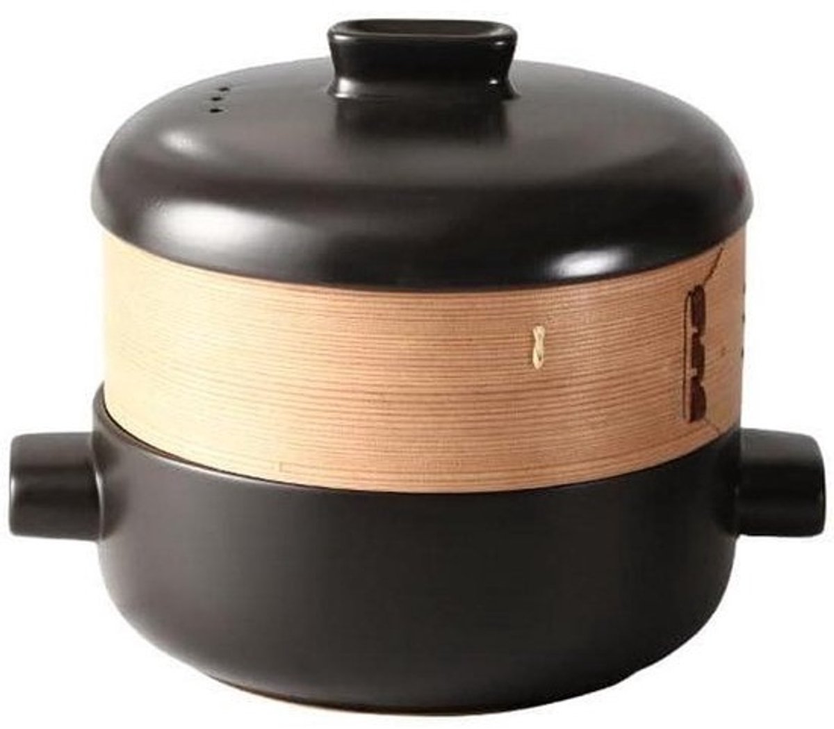 Keramische Braadpan - Aarden Pot Stoofpot - Gezond Koken - Goede Warmtebehoud - 25 liter - Zwart