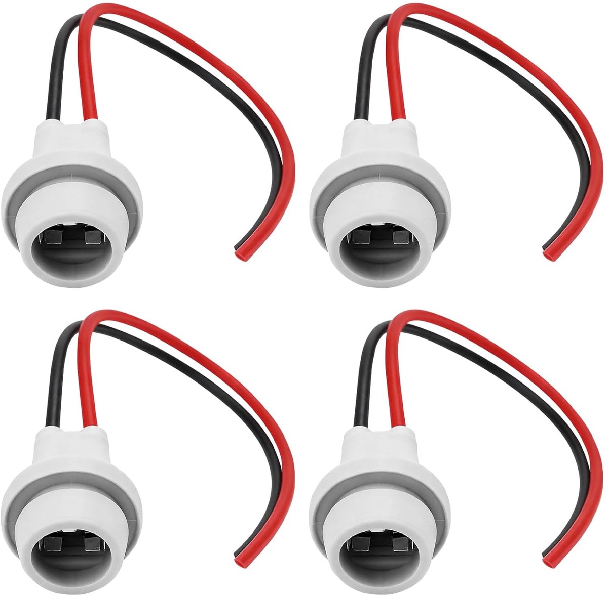 4 stuks rubberen lamphouder, T10 T15 W5W W16W adapter lamphouders, 12V autolamphouder connector, kabelstekker lamphouder verlengstuk voor auto's, vrachtwagens, aanhangwagens, boten, caravans