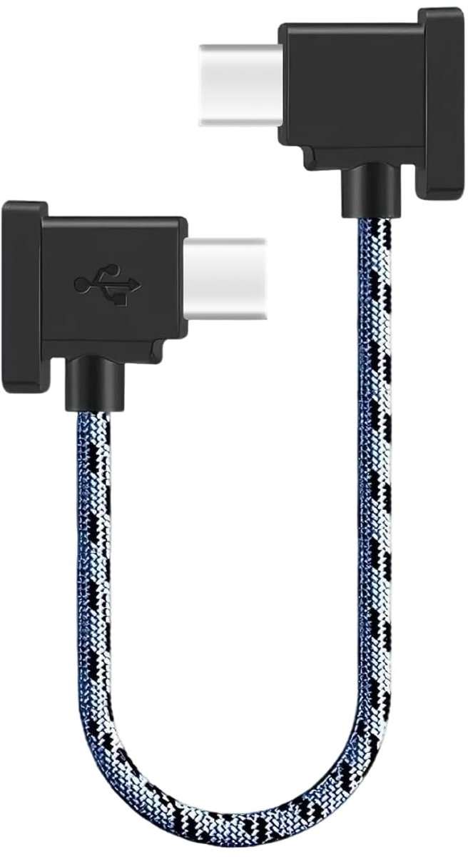 USB-C naar USB-C OTG Kabel voor Drone Besturing, Compatibel met Mavic 3, Mini 2 en iPhone 16, 15 cm Lang, Ideaal voor Dataoverdracht en Opladen