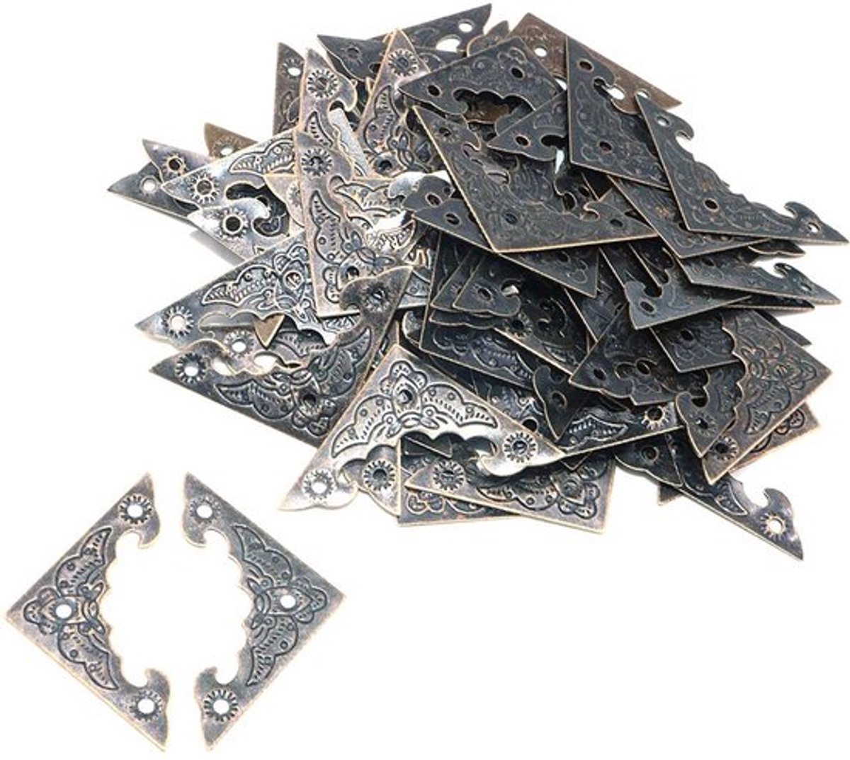 Dailygoods- Hoekbeschermers Antieke Stijl - 50 Stuks - 25mm - Decoratieve Driehoek