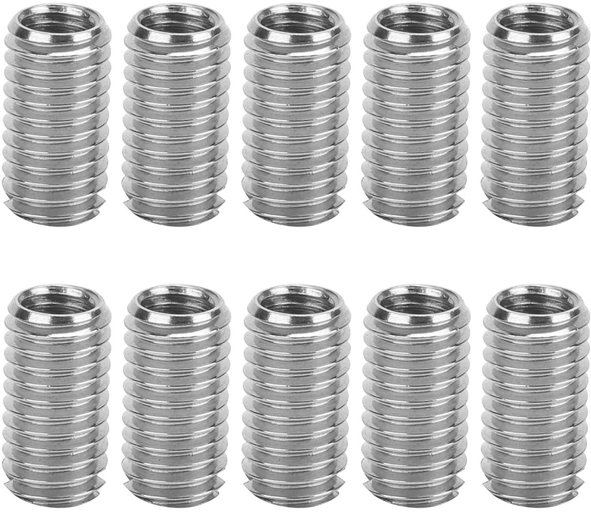 M6 naar M8 Draadinvoegstuk 20mm Lengte - 10 Stuks RVS Draadverbinders voor Reparatie en Industrieel Gebruik