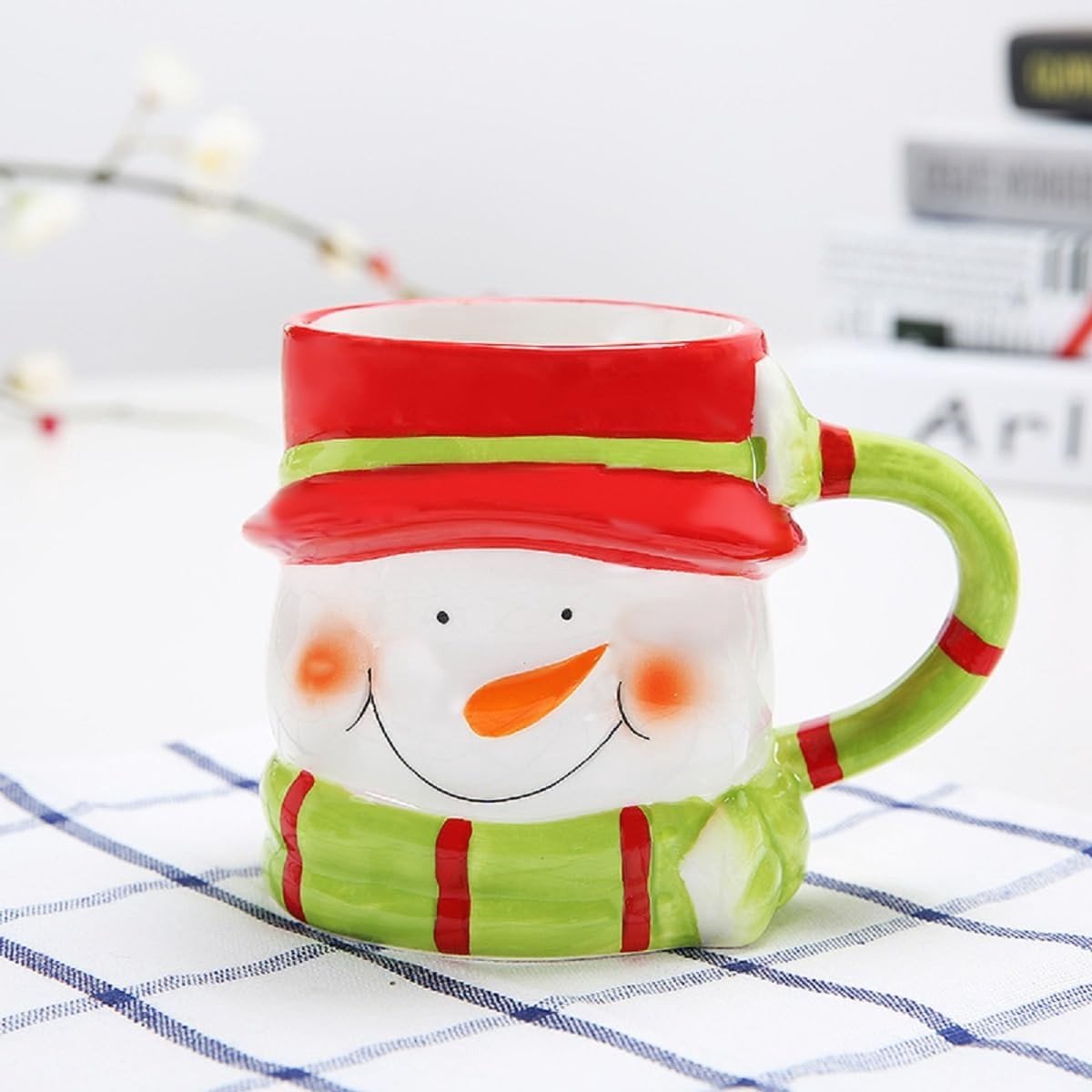 Unieke 3D Kerstmok van Keramiek voor Koffie, Thee en Melk - Perfect voor Feestdagen en Cadeaus met Sneeuwman Ontwerp