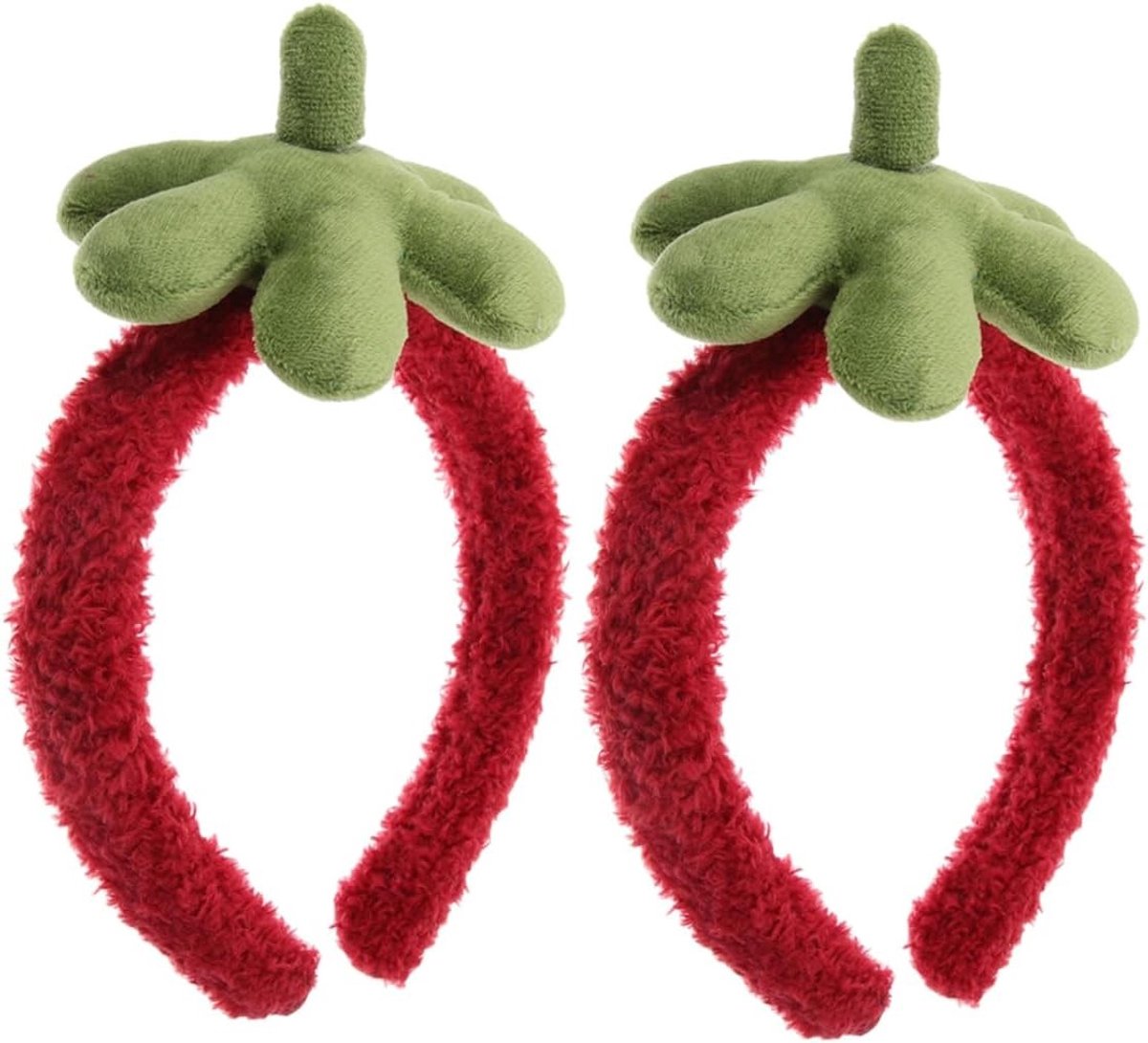 2 Stuks Aardbei Haarbanden - Schattige Make-up Accessoires voor Haren en Huidverzorging voor Meisjes en Vrouwen, Perfecte Haarbanden voor Feestjes en Dagelijks Gebruik