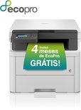 Witte Brother multifunctionele printer met een groene banner erop met "4 maanden EcoPro GRATIS!"