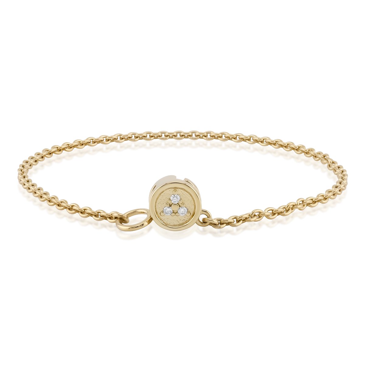 Cavill - Zilveren Armband met 3x SI1 (G) Diamanten 0,039 ct - 925 Sterling Zilver - Verguld - Elegant Lichtgewicht Dames Sieraad 18,5 cm