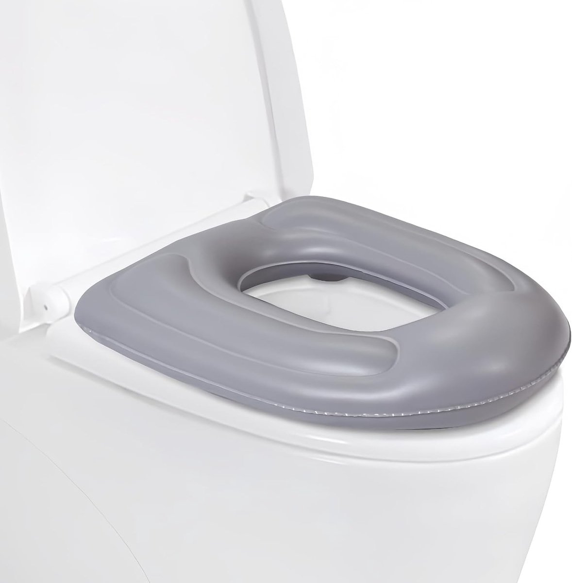 Verstelbaar opblaasbaar toiletbril kussen met zuignappen, antislip en waterdicht voor extra comfort en ondersteuning voor volwassenen en ouderen