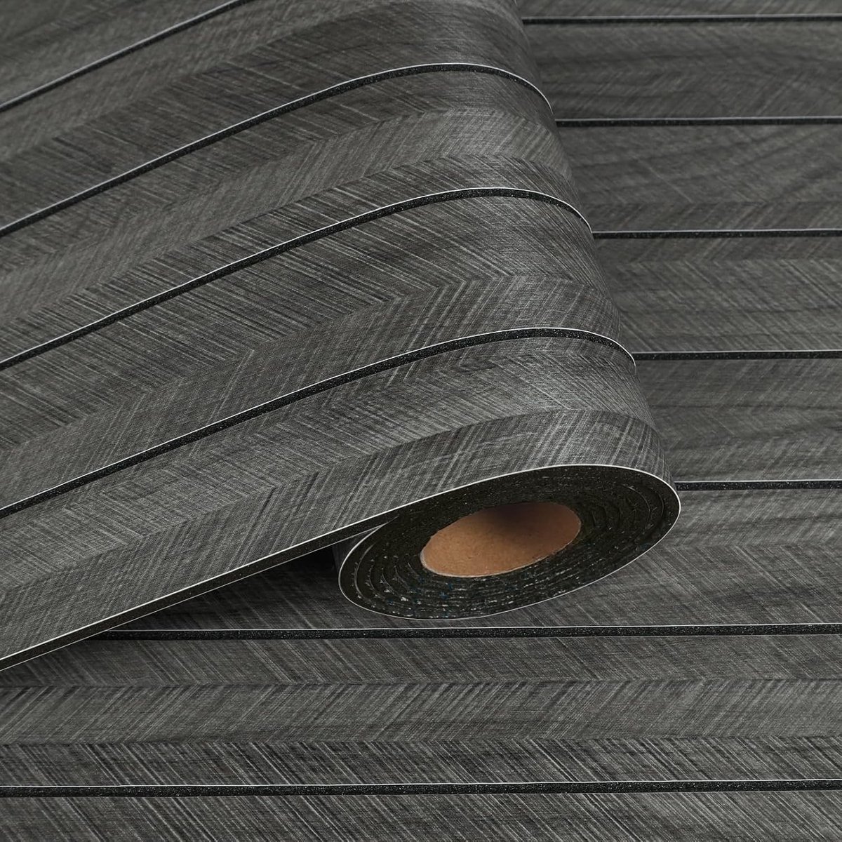 Donkergrijs Peel and Stick Houten Lat Wandpanelen Behang 42,8 cm x 200 cm - 3D-schuim Akoestische Wandpanelen voor Woonkamer, TV Achtergrond en Hal, Eenvoudige Installatie en Duurzaam Design