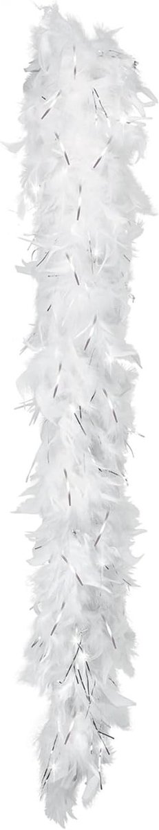 Feather Boa in Wit - 180 cm Lange Kostuum Accessoire voor Charleston, Flapper en Carnaval Themapartijen