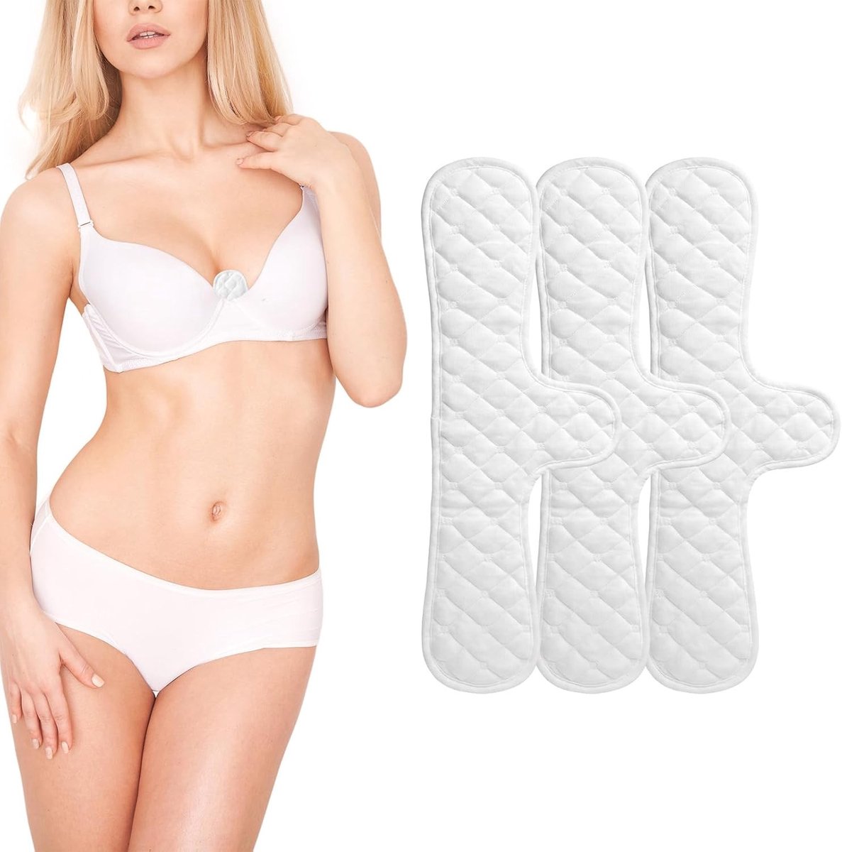 Set van 3 Zweetabsorberende BH-inserts, Katoenen BH-pads voor Ondersteuning en Comfort