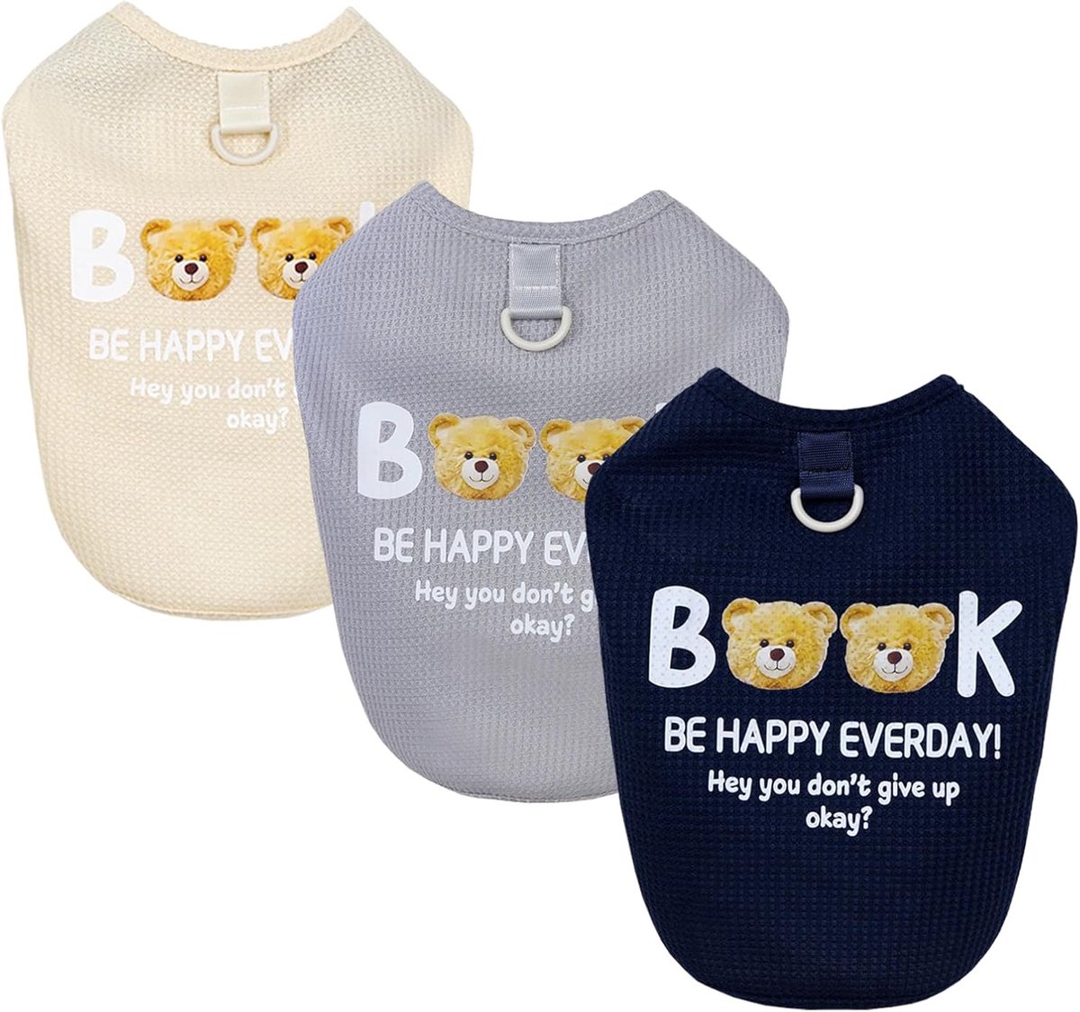 Hondenshirt - Set van 3 - Ruglengte 29 cm - Polyester - Ademend