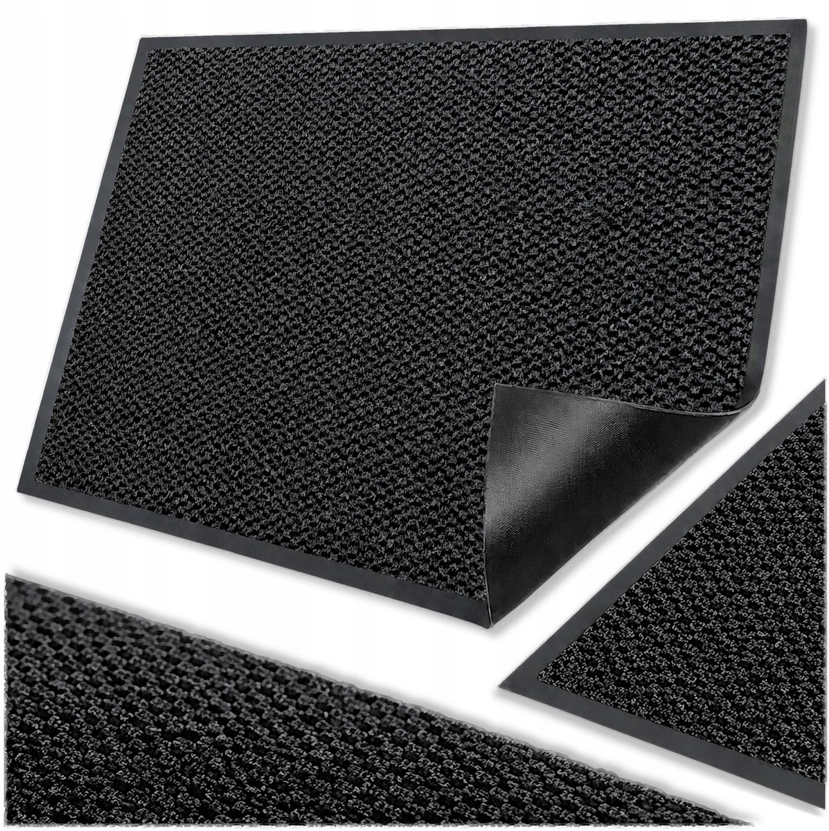 Grote Deurmat 60x90 cm Antraciet - Antislip & Universeel