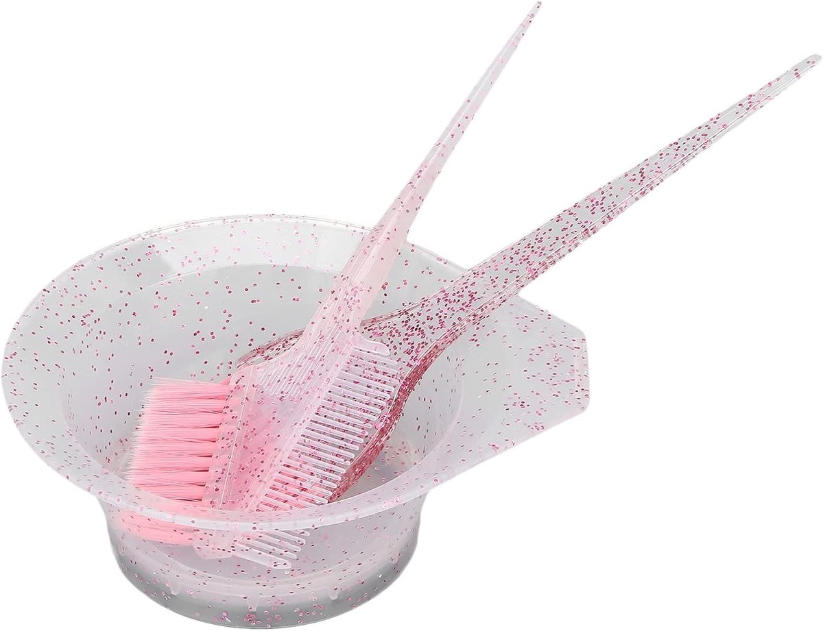 Haarkleurborstel en Kom Set van 3 Stuks, Professionele Haarverf Tools voor Thuisgebruik en Kapperszaken, Ideaal voor Kleuren en Stylen