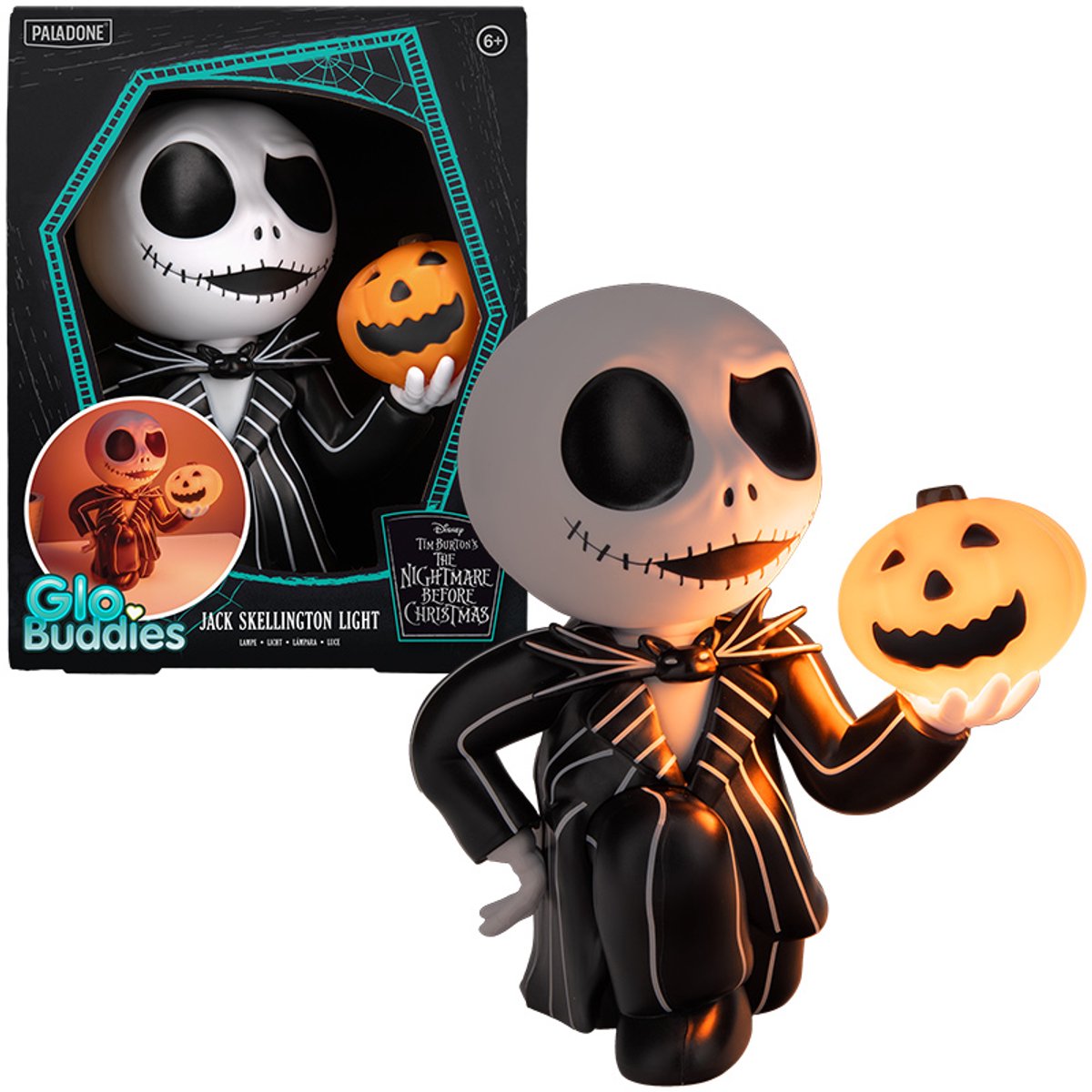 Jack Skellington GloBuddie Lamp – Karakter Diorama Lamp met Pompoen – Paladone
