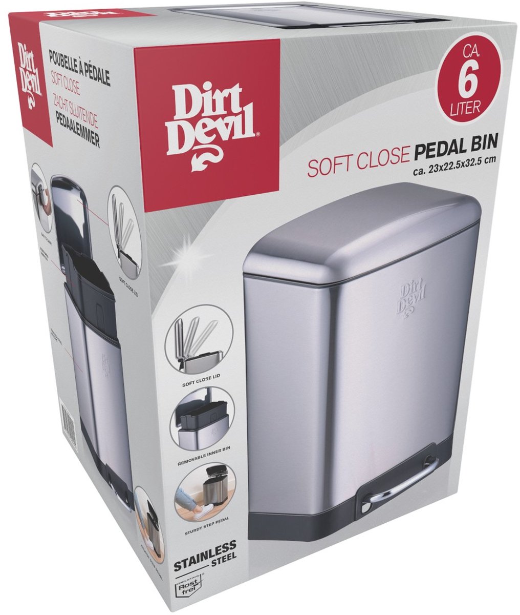 Dirt Devil Pedaalemmer 6 Liter - Prullenbak Badkamer - RVS - Zilver