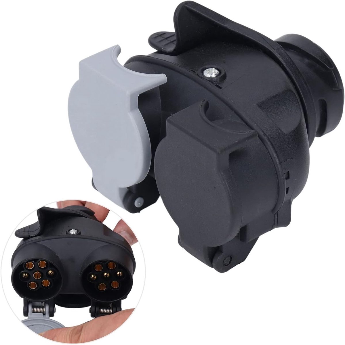 13-polige naar 7-polige adapter voor 12V wandmontage, geschikt voor aanhangwagens en trailers