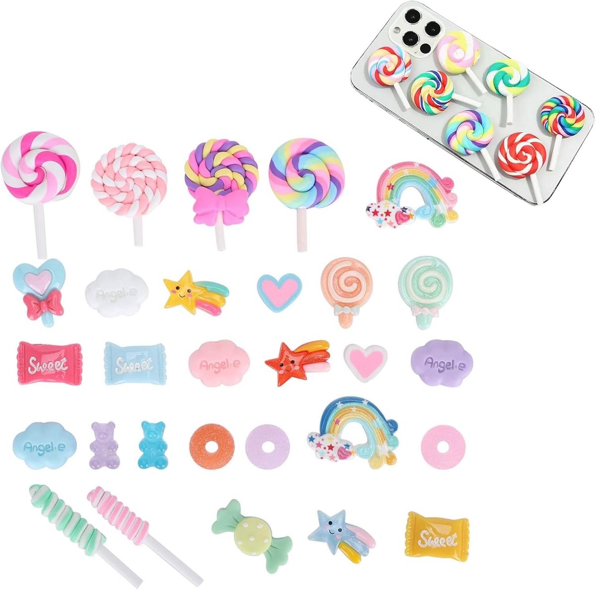 29 Resin Decoraties, Gemengde Snoepjes voor Scrapbooking, Knutselen en Creatieve Projecten