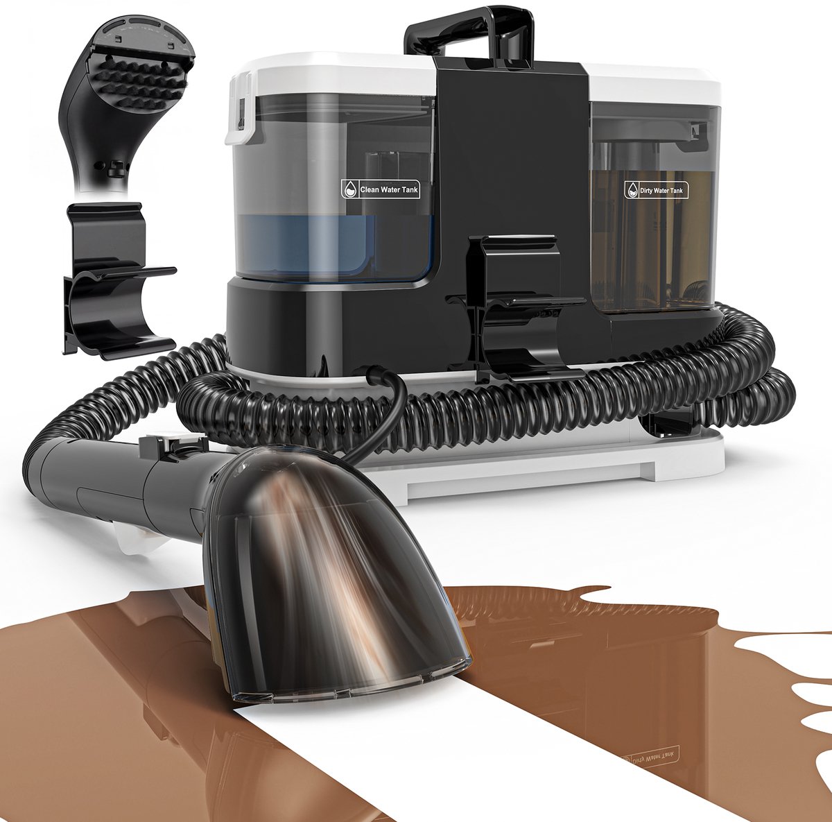 Lubluelu Tapijtreiniger V2 – Professionele Dieptereiniging – Krachtige 14KPa Vlekkenreiniger - Stoomreiniging voor Vloer, Bank, Badkamer en Tapijt - Meubelreiniger - Carpet Cleaner Apparaat - Zetelreiniger - Matrasreiniger