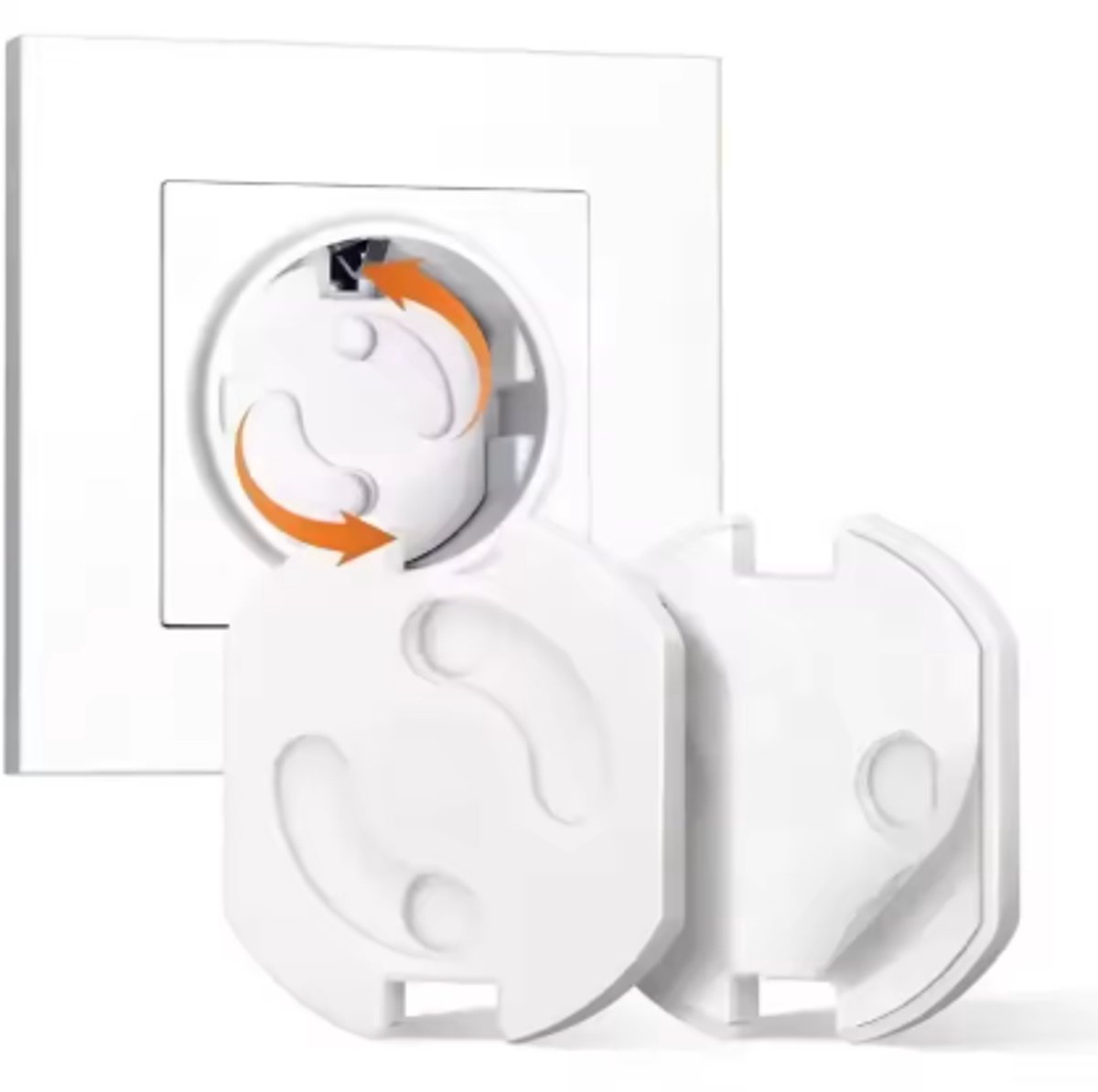 Kinder Stopcontactbeveiliging – Zelfklevend Draaisysteem – Kinderbeveiliging voor Stopcontact – 10 Stuks – Wit