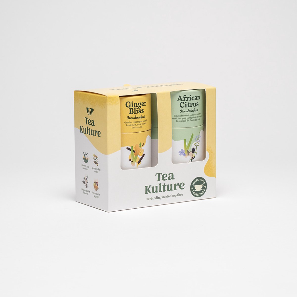 Tea Kulture Opkikker Geschenkset - 2x50g Losse Thee - Gember en Citroengras