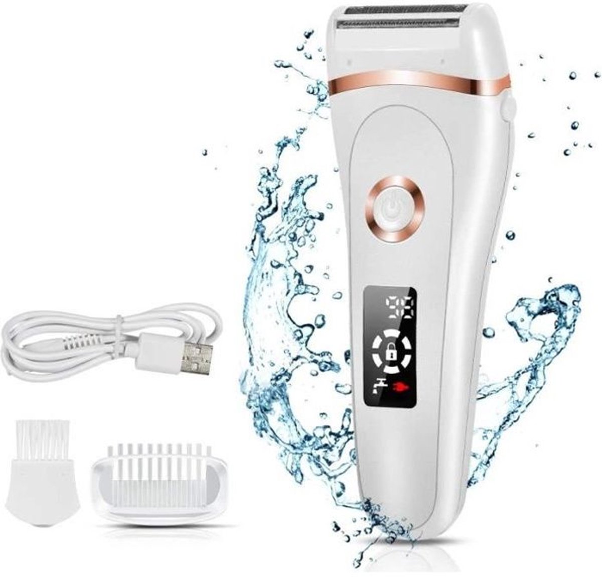 Elektrisch scheerapparaat voor dames - Oplaadbaar - Elektrische bikin trimmer - Wit