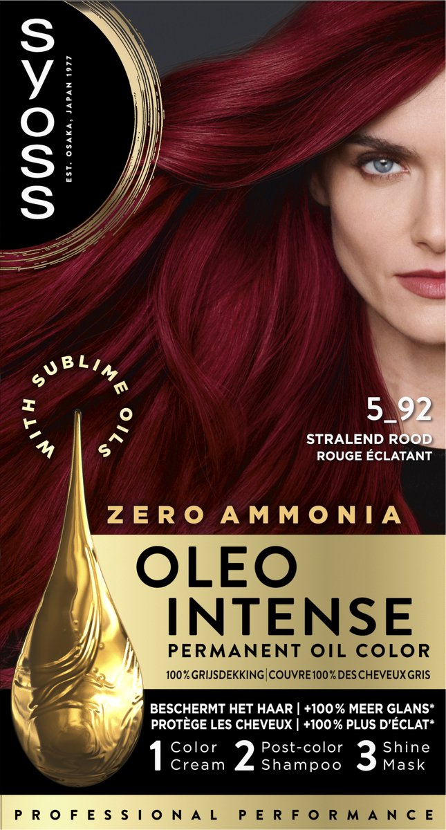 Bol.com Syoss Oleo Intense 5-92 Haarverf - Stralend Rood - Permanente Haarkleuring - Ammoniakvrij - Met Voedende Oliën - 100% Gr... aanbieding