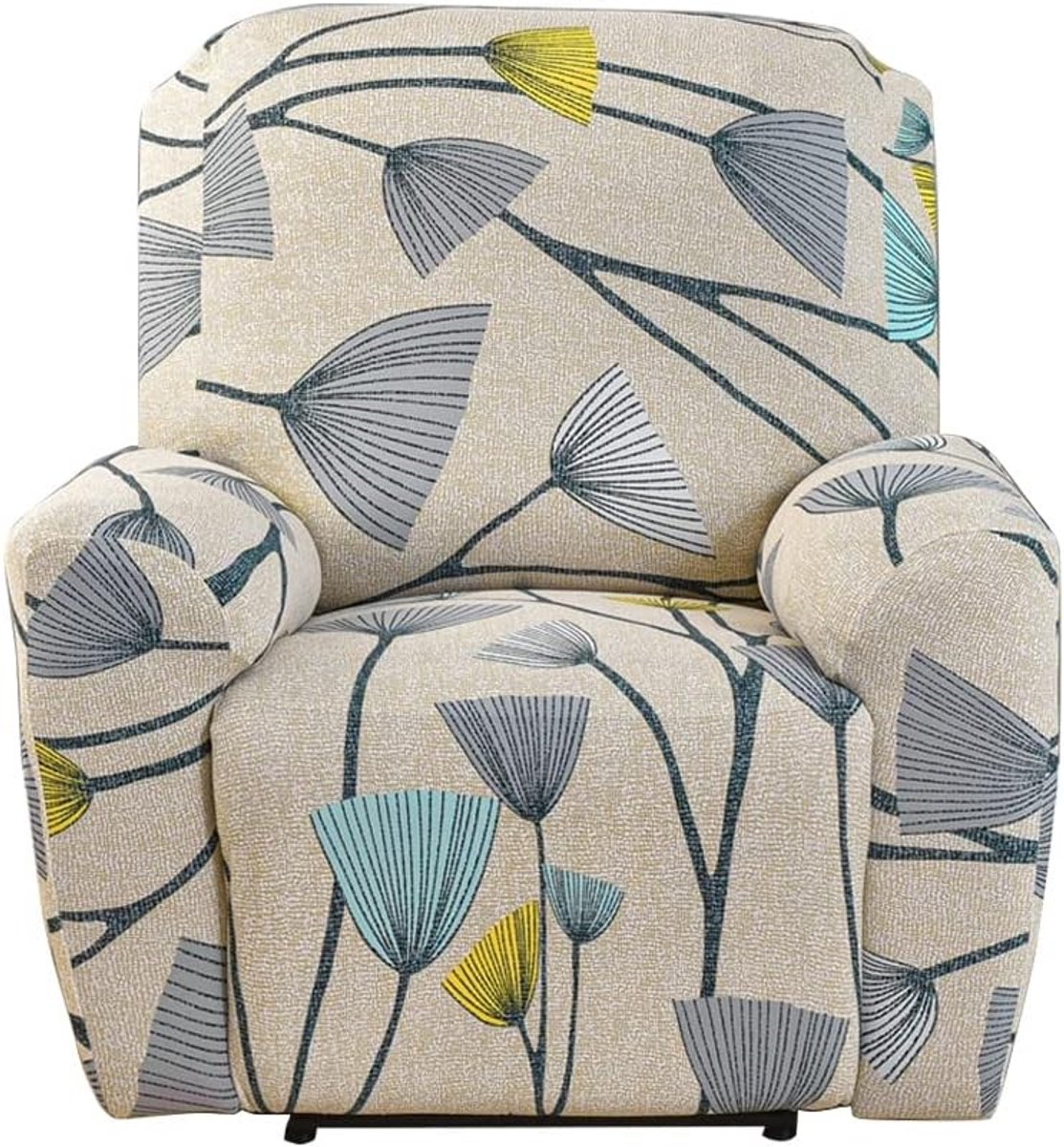 Fauteuilhoes - Paardebloem - 4-delige Stretch Set - Polyester en Spandex - Bescherming en Verfraaiing voor Fauteuils