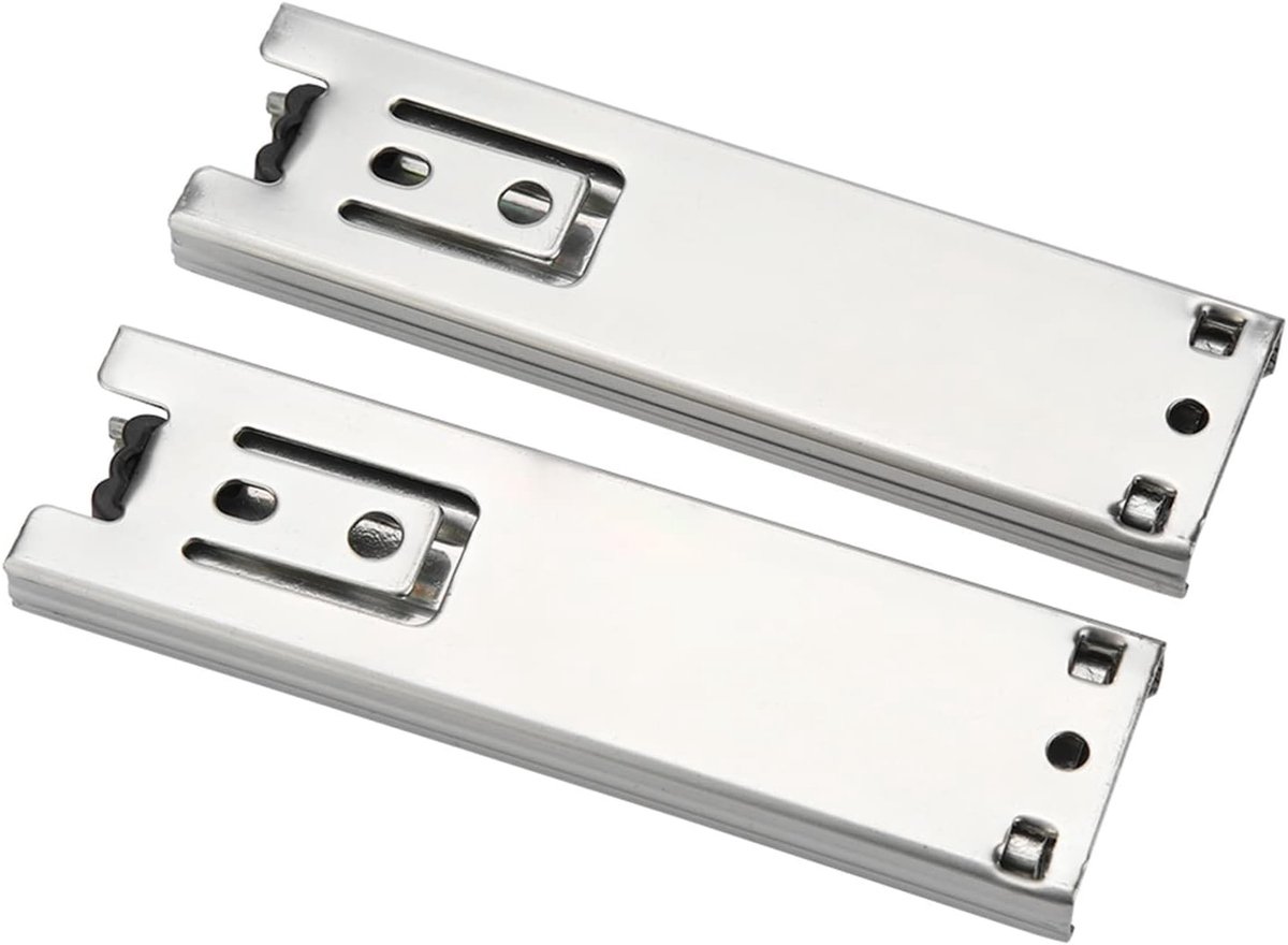 2 Stuks Mini Korte Ladegeleiders 5 Inch Volledige Uittrekbaarheid voor Keuken, Kasten en Kledingkasten