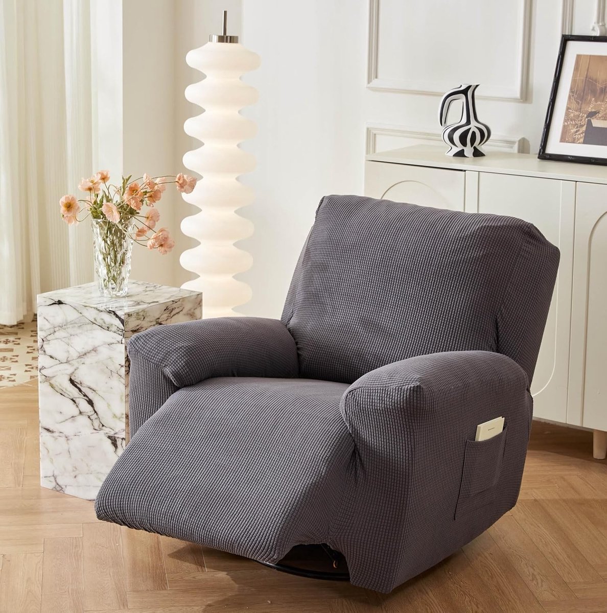 Fauteuilhoes - Grijs - 87 x 96 x 93 cm - Jacquard Stretchstof - Voor Relaxfauteuil