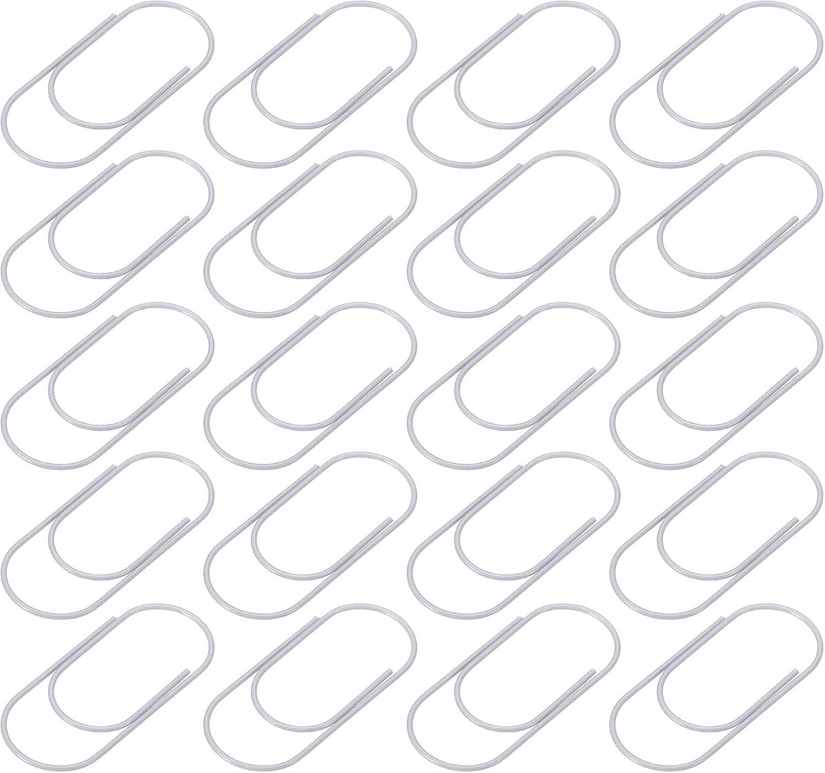30 Stuks Paperclips, Brede Gecoate Grote Clips met Doos, Ideaal voor Kantoor, Creatief Werk en Thuisgebruik (Wit, 5 cm)