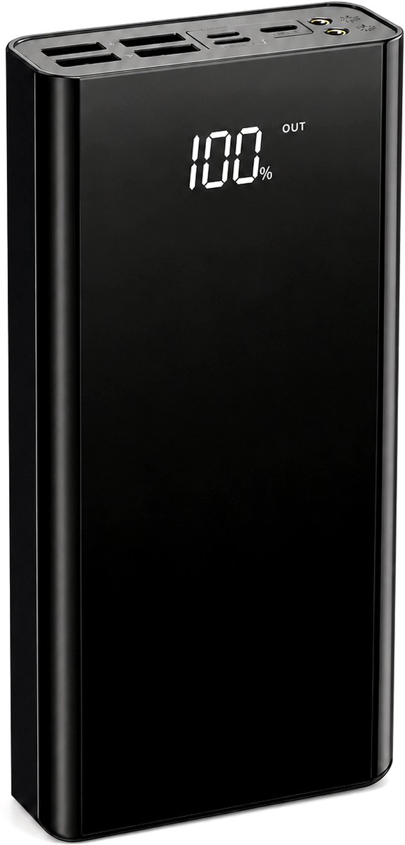 Intra Living Powerbank 30.000 mAh - 22.5W Snellader - Zaklamp - 7 Poorten - LED Display - Geschikt Voor Alle Smartphones, Tablet, Smartwatches