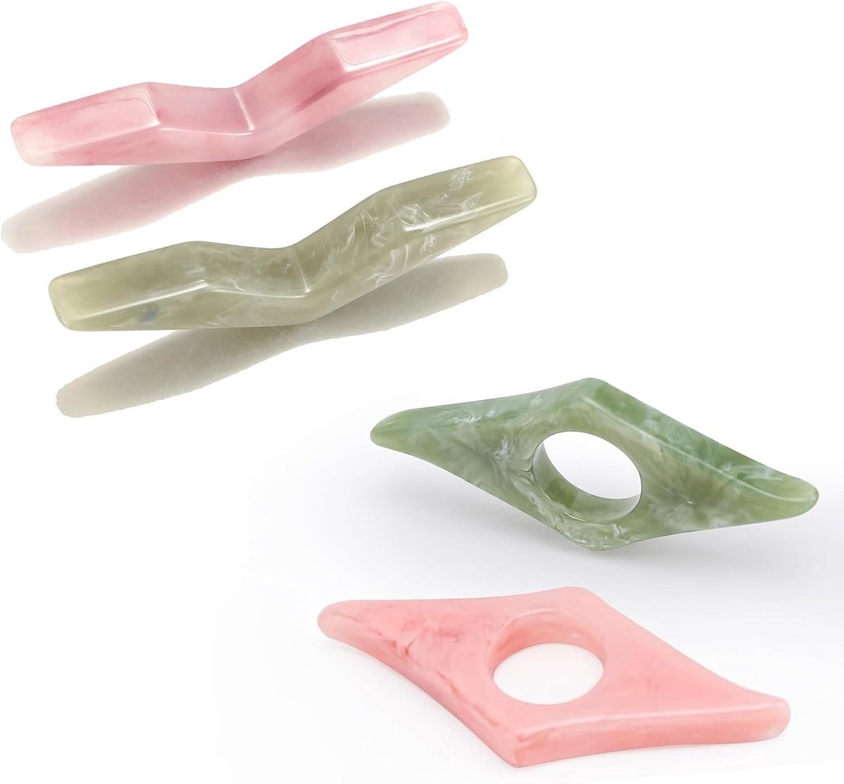 Bladwijzers - Roze - 4 Stuks - Hars Duimzijhouder voor Comfortabel Lezen - Voor Boekenliefhebbers en Leraren