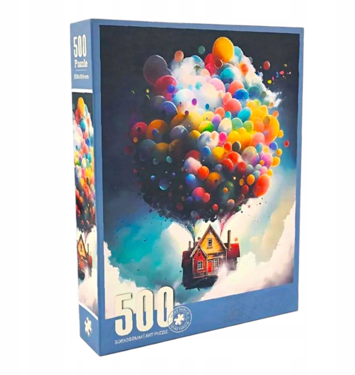 Merkloos Puzzel 500 Stukjes: Huis met Ballonnen
