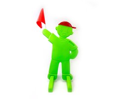 Verkeersmaatje met waarschuwingsvlag – Pas op, spelende kinderen - Groen - 50 cm x x 82 cm- - Polyethyleen (PE) - - Voor binnen & buiten