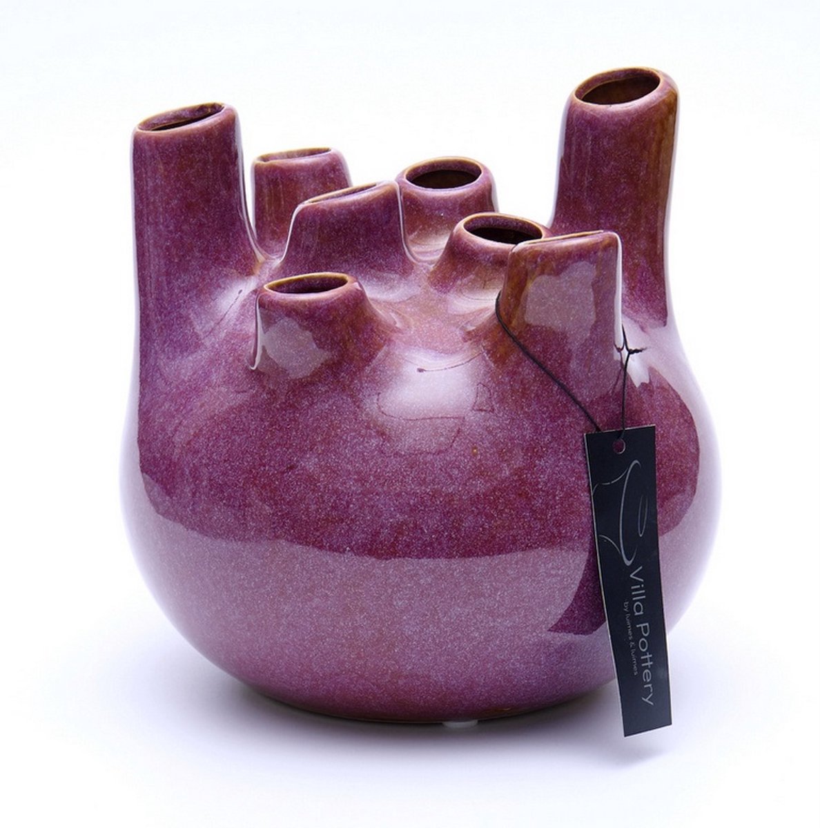 Villa Pottery Vaas - Villa Pottery - Decoratie - Woondecoratie - Porselein - Waterdicht - Isabelle 1_3 Purple Brown Paars