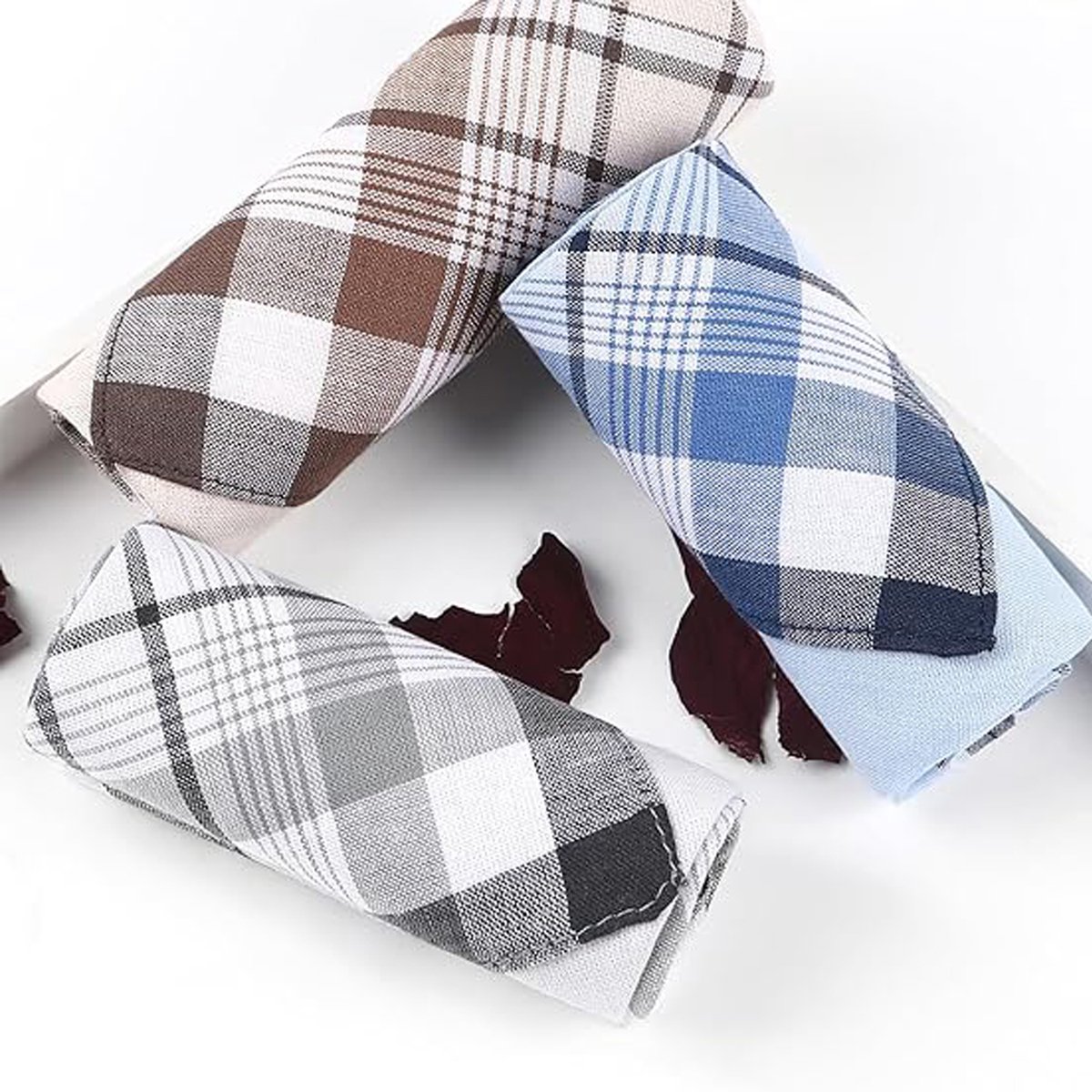 COVREO Katoenen zakdoeken 12-delig – 40 x 40 cm – Handkerchief set van katoen – voor dagelijks gebruik – Mix kleuren